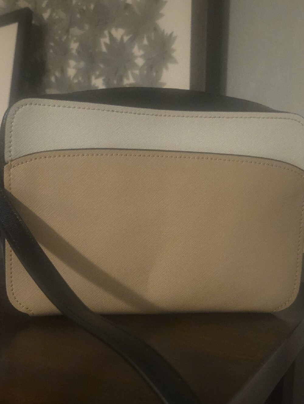 Kate Spade Lauryn Colorblock Two-Tone Leather Crossbody in Beige and Ivory - Picture 3 of 6